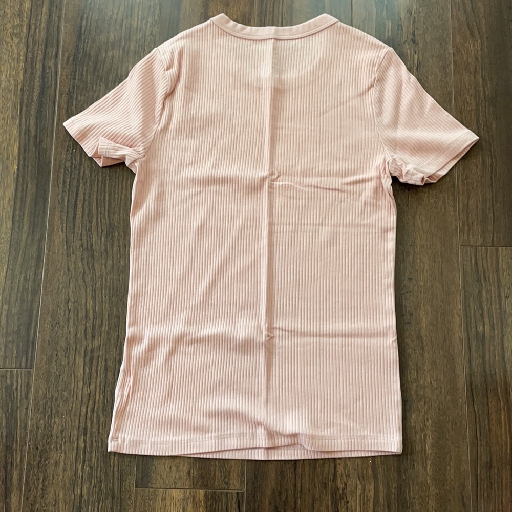 Pink ribbed tee - Picture 2 of 3